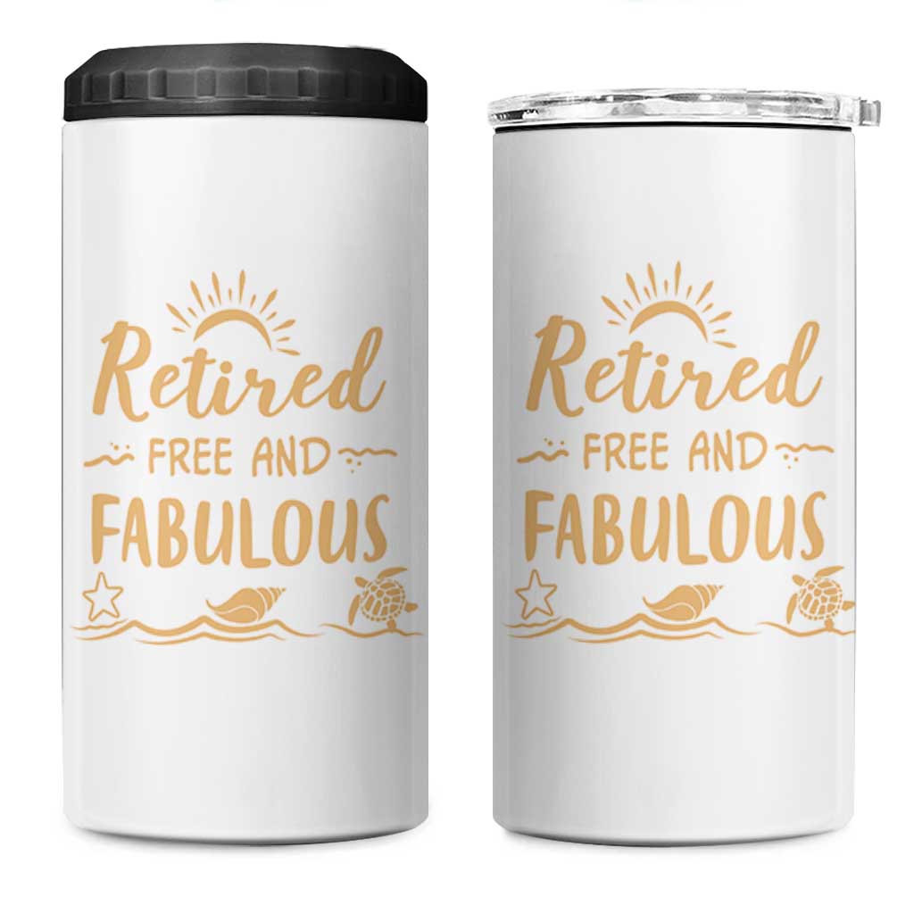 Retirement Gift for Woman 2026 4 in 1 Can Cooler Tumbler Goodbye Gifts Retired Free And Fabulous