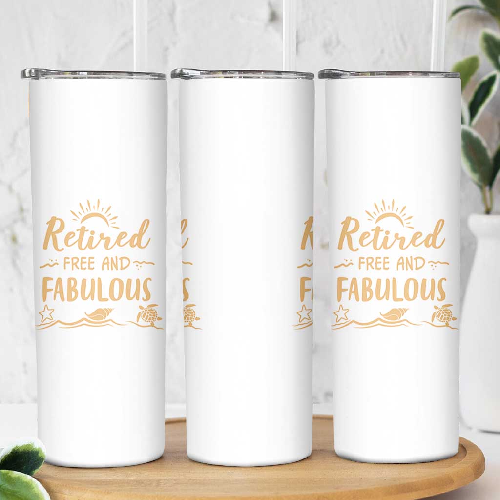 Retirement Gift for Woman 2026 Skinny Tumbler Goodbye Gifts Retired Free And Fabulous