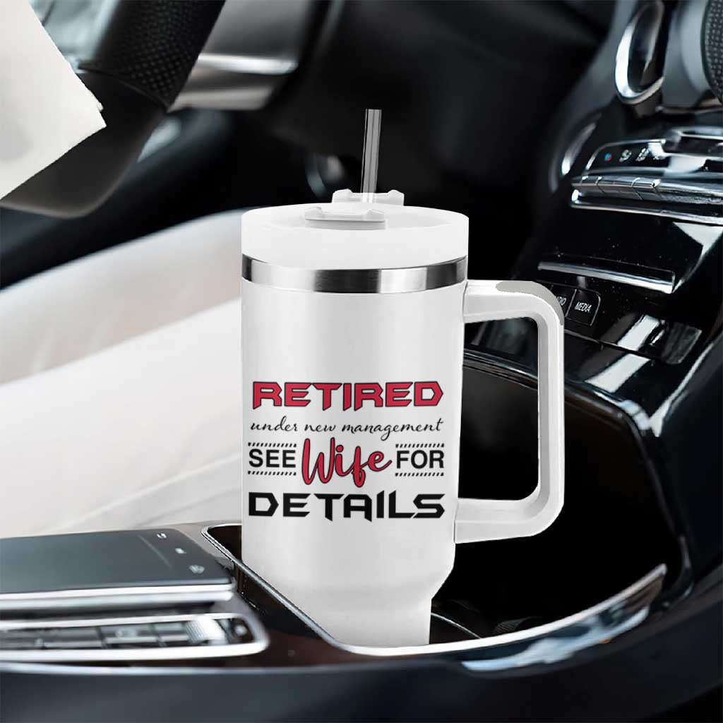 Retirement Gifts For Men 2026 Tumbler With Handle Husband Boyfriend Father Retired Under New Management