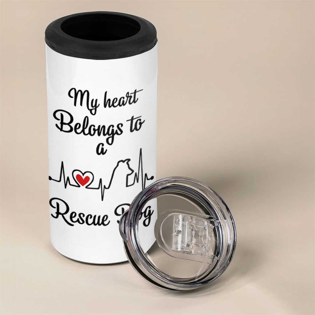 Rescue Dog 4 in 1 Can Cooler Tumbler Animal Adopt Foster Animal Shelter Volunteer Dog Lovers