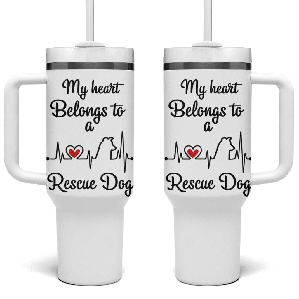 Rescue Dog Tumbler With Handle Animal Adopt Foster Animal Shelter Volunteer Dog Lovers