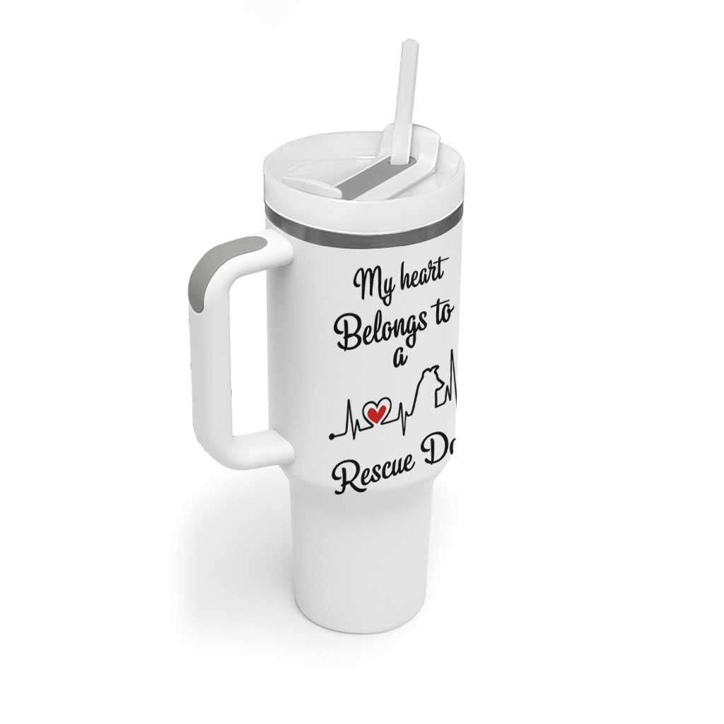 Rescue Dog Tumbler With Handle Animal Adopt Foster Animal Shelter Volunteer Dog Lovers