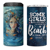 Beach Lovers Gifts For Women 4 in 1 Can Cooler Tumbler Some Girls Are Just Born With The Beach In Their Souls