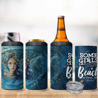 Beach Lovers Gifts For Women 4 in 1 Can Cooler Tumbler Some Girls Are Just Born With The Beach In Their Souls