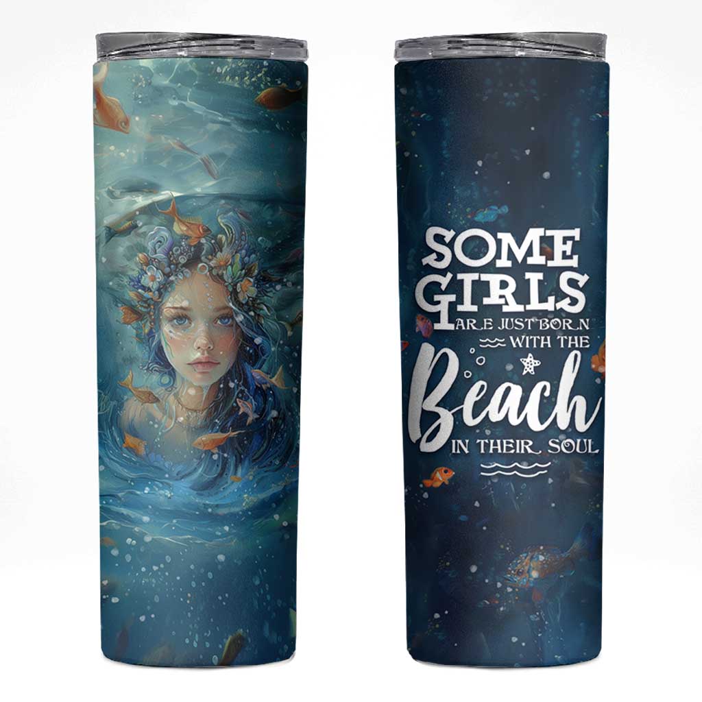 Beach Lovers Gifts For Women Skinny Tumbler Some Girls Are Just Born With The Beach In Their Souls