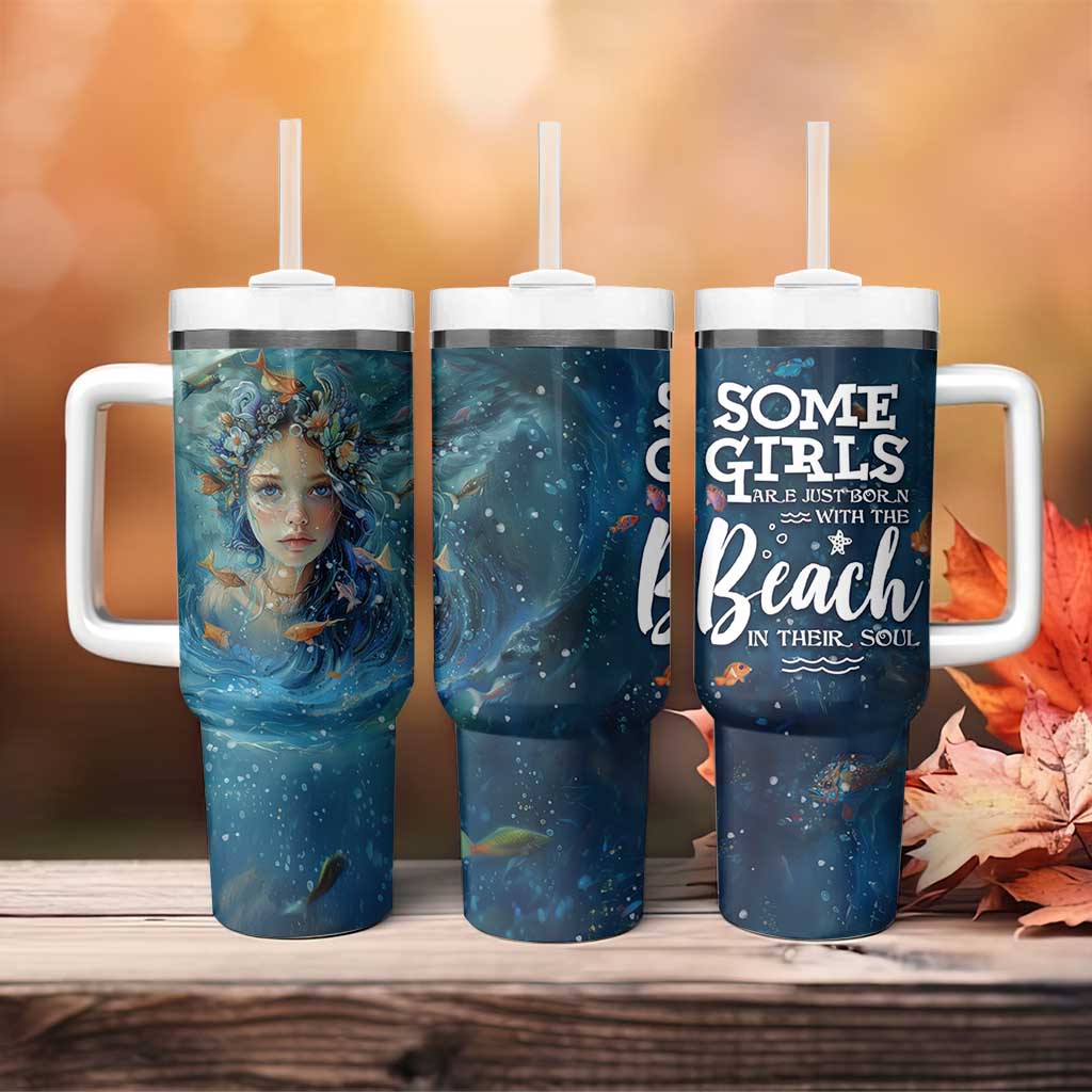 Beach Lovers Gifts For Women Tumbler With Handle Some Girls Are Just Born With The Beach In Their Souls