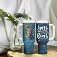 Beach Lovers Gifts For Women Tumbler With Handle Some Girls Are Just Born With The Beach In Their Souls
