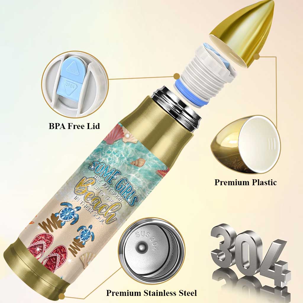 Beach Gifts For Women Bullet Tumbler Some Girls Are Just Born With The Beach In Their Souls