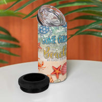 Beach Gifts For Women 4 in 1 Can Cooler Tumbler Some Girls Are Just Born With The Beach In Their Souls