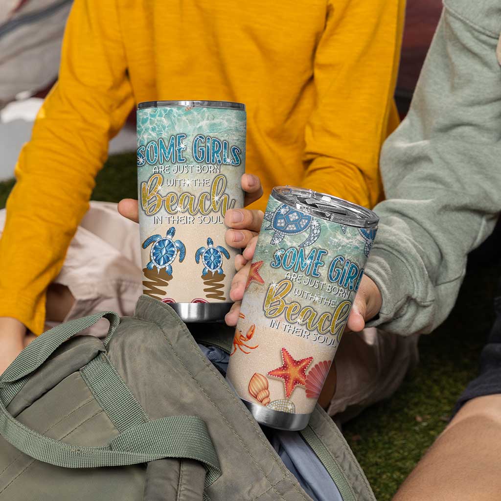 Beach Gifts For Women Tumbler Cup Some Girls Are Just Born With The Beach In Their Souls