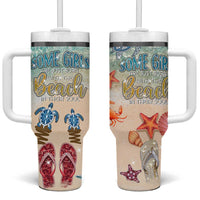 Beach Gifts For Women Tumbler With Handle Some Girls Are Just Born With The Beach In Their Souls