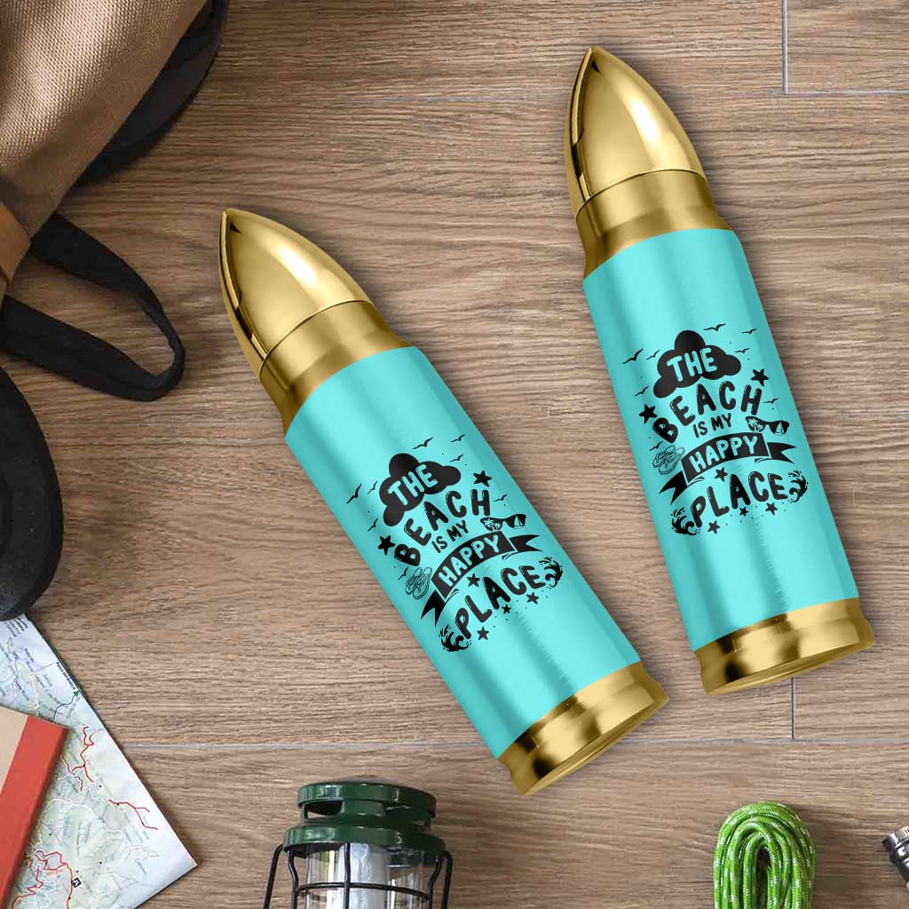 Beach Vacation Bullet Tumbler The Beach Is My Happy Place Summer Holiday Gift