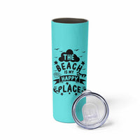 Beach Vacation Skinny Tumbler The Beach Is My Happy Place Summer Holiday Gift