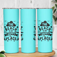 Beach Vacation Skinny Tumbler The Beach Is My Happy Place Summer Holiday Gift