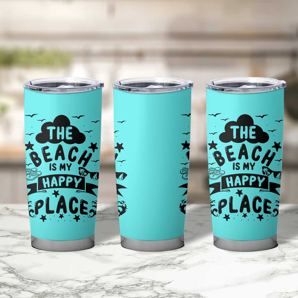 Beach Vacation Tumbler Cup The Beach Is My Happy Place Summer Holiday Gift