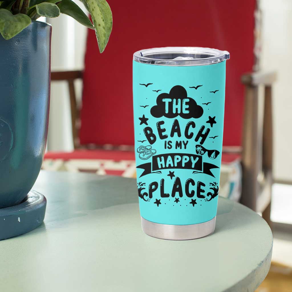 Beach Vacation Tumbler Cup The Beach Is My Happy Place Summer Holiday Gift