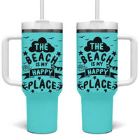 Beach Vacation Tumbler With Handle The Beach Is My Happy Place Summer Holiday Gift