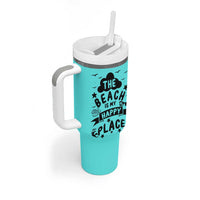 Beach Vacation Tumbler With Handle The Beach Is My Happy Place Summer Holiday Gift