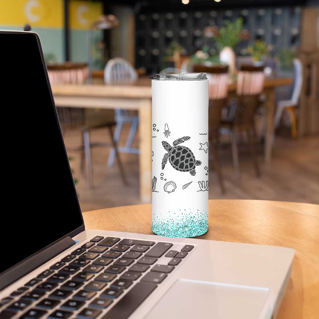 Beach Skinny Tumbler Ocean Animals The Beach Is My Happy Place Summer Holiday Gift