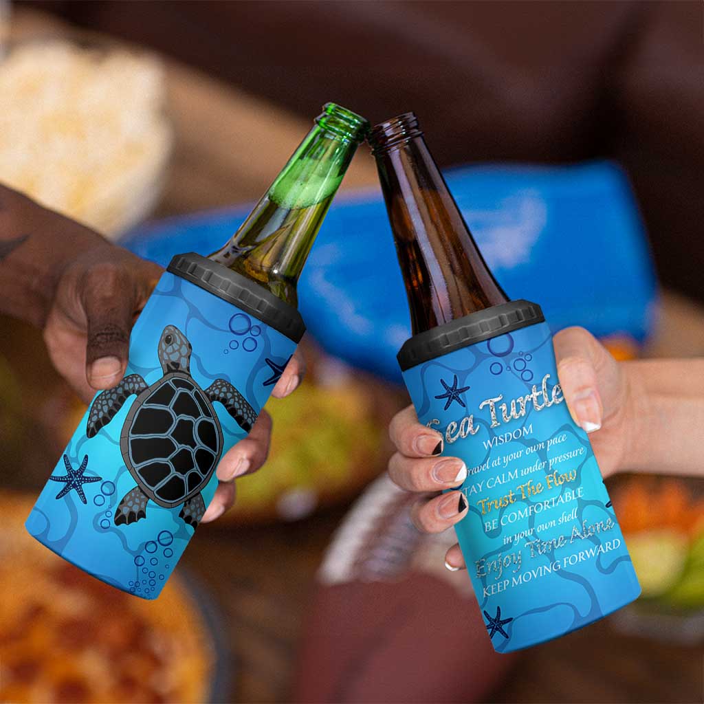 Sea Turtle Gifts For Women 4 in 1 Can Cooler Tumbler Ocean Beach Themed Animal Lover Gift