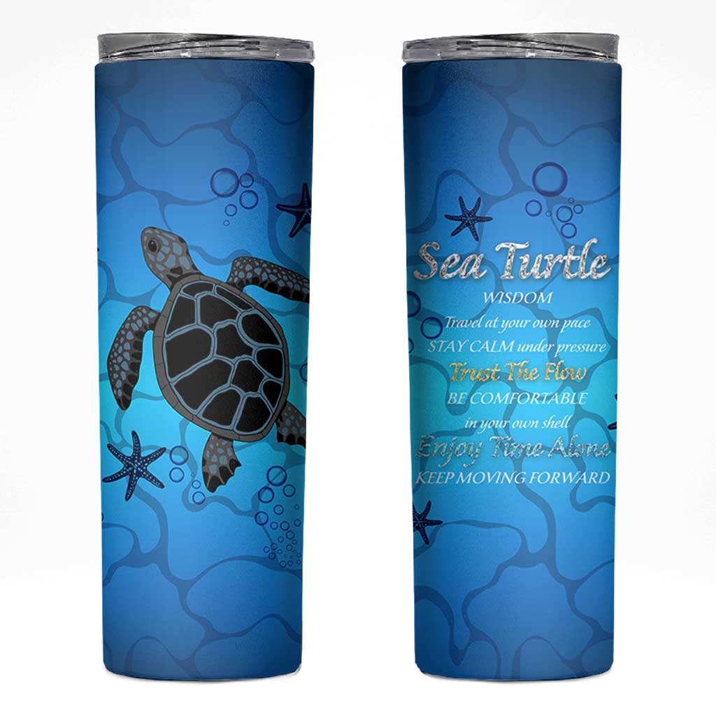 Sea Turtle Gifts For Women Skinny Tumbler Ocean Beach Themed Animal Lover Gift