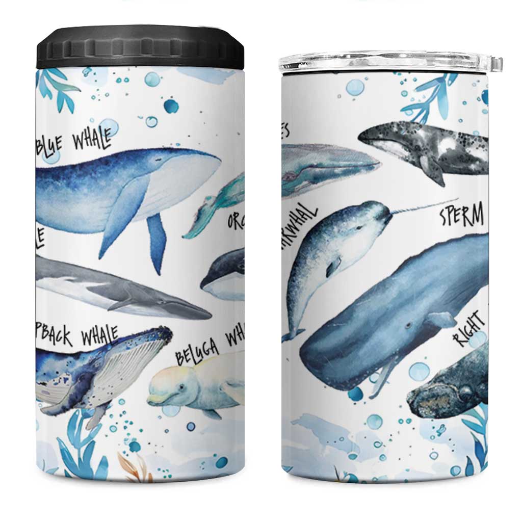Shark Lovers 4 in 1 Can Cooler Tumbler Ocean Animal Species Of Sharks