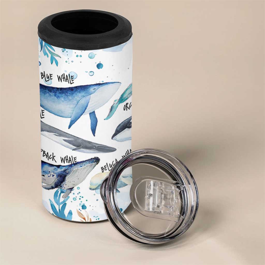 Shark Lovers 4 in 1 Can Cooler Tumbler Ocean Animal Species Of Sharks