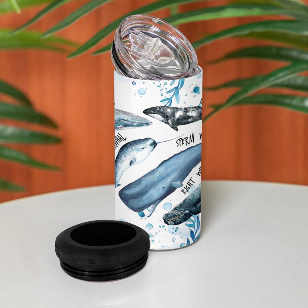 Shark Lovers 4 in 1 Can Cooler Tumbler Ocean Animal Species Of Sharks