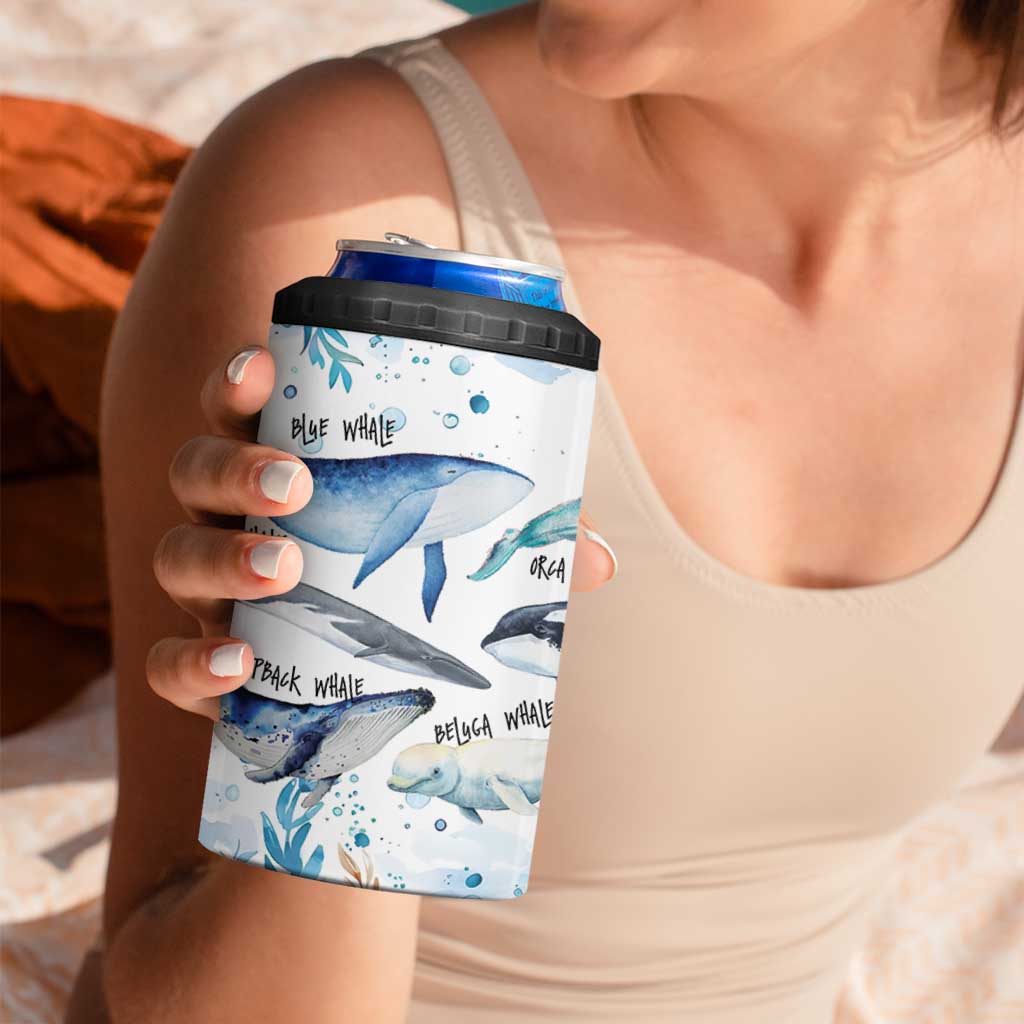 Shark Lovers 4 in 1 Can Cooler Tumbler Ocean Animal Species Of Sharks