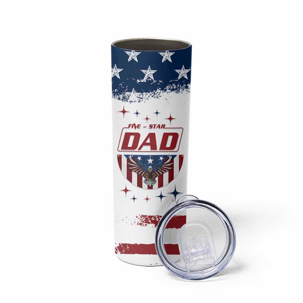 Dad Gifts From Kids Skinny Tumbler Five Star Dad Fathers Day American Flag