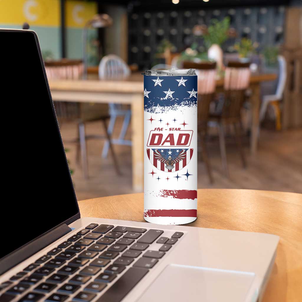 Dad Gifts From Kids Skinny Tumbler Five Star Dad Fathers Day American Flag