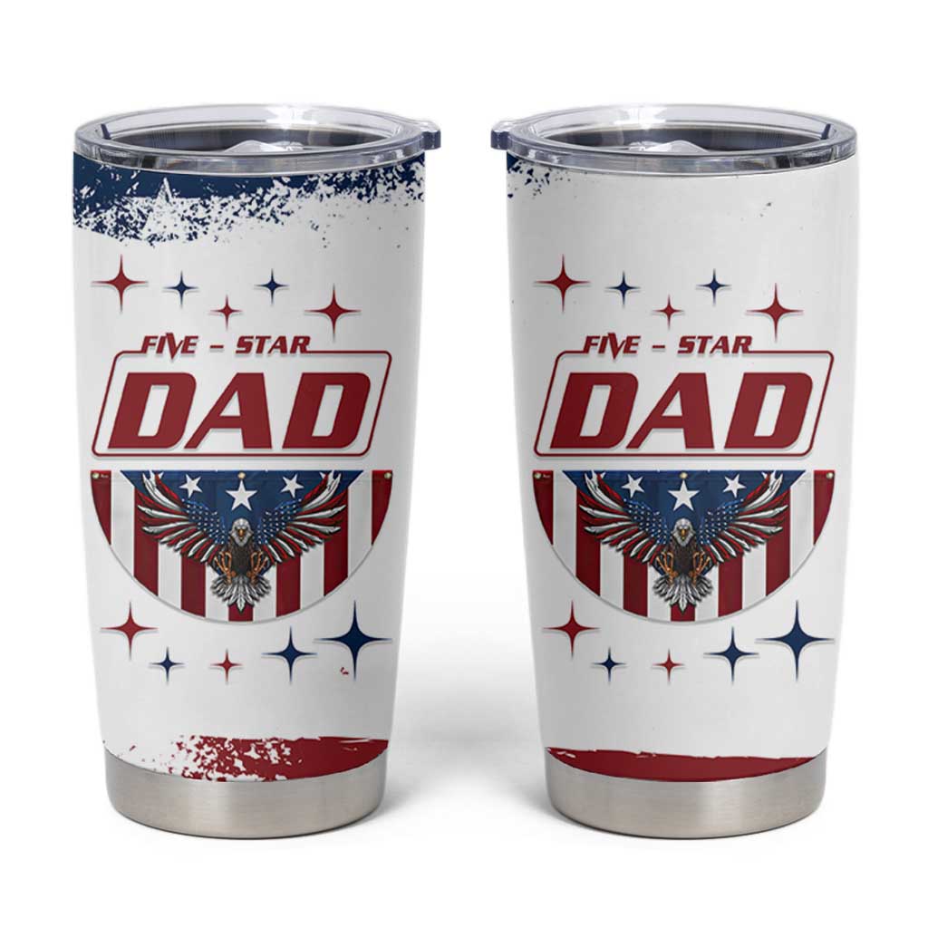 Dad Gifts From Kids Tumbler Cup Five Star Dad Fathers Day American Flag