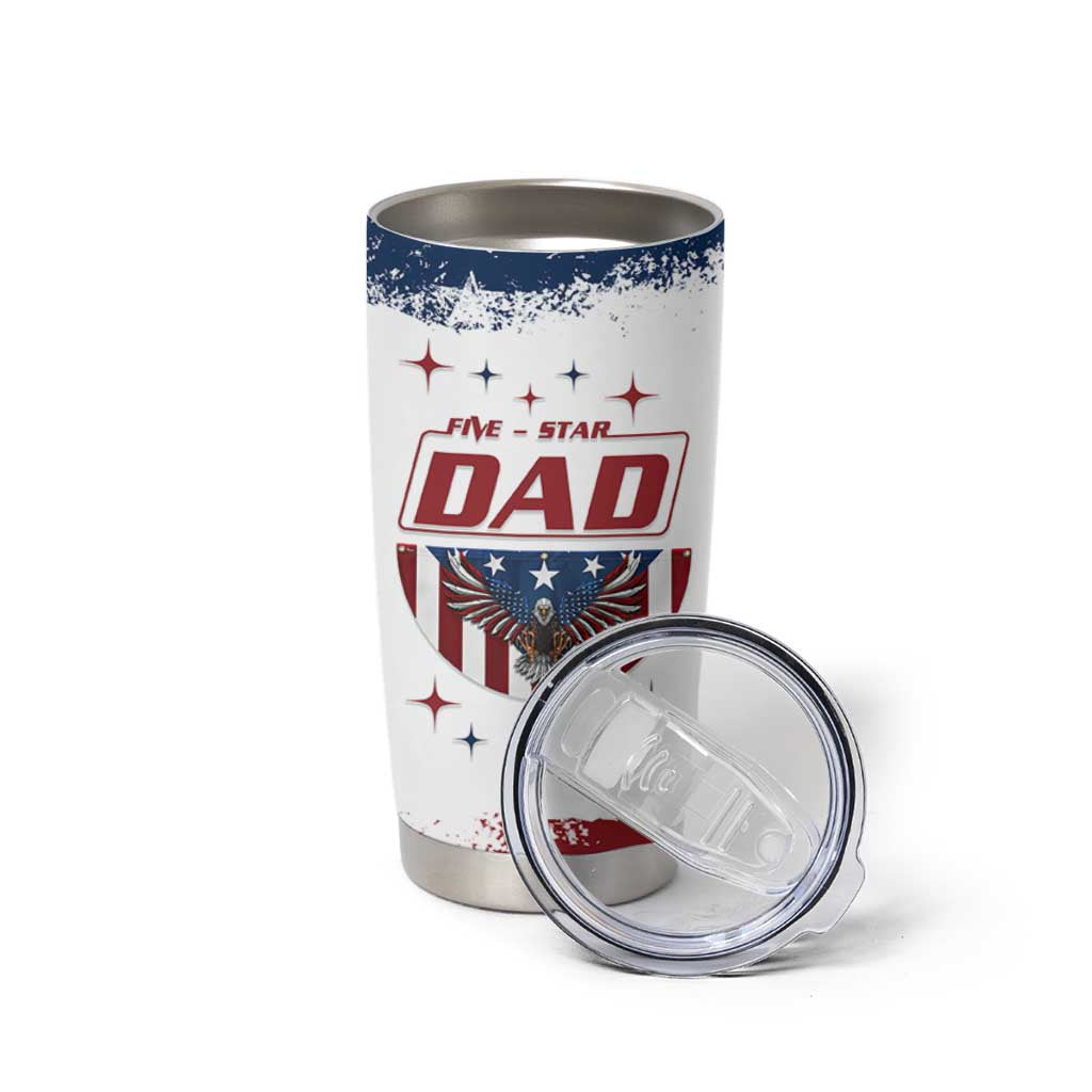 Dad Gifts From Kids Tumbler Cup Five Star Dad Fathers Day American Flag