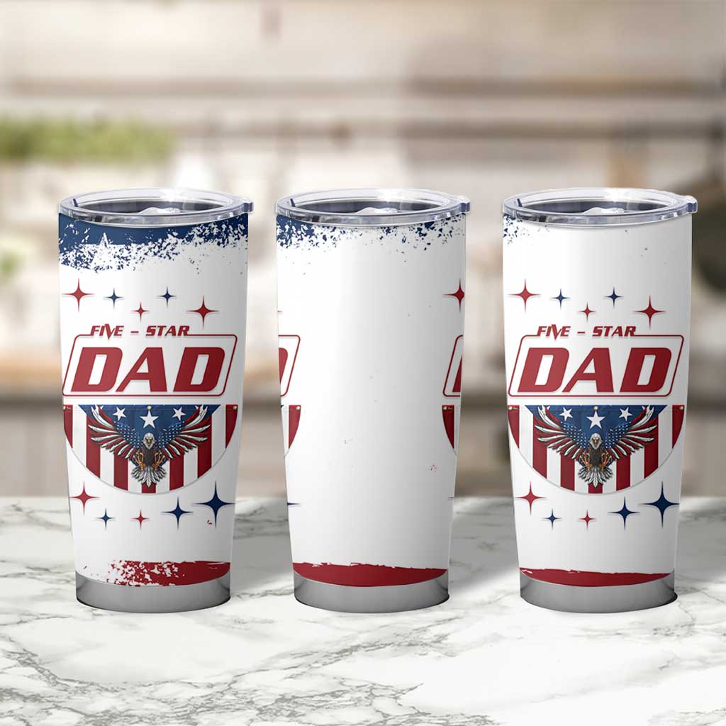 Dad Gifts From Kids Tumbler Cup Five Star Dad Fathers Day American Flag