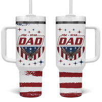 Dad Gifts From Kids Tumbler With Handle Five Star Dad Fathers Day American Flag