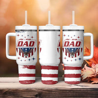 Dad Gifts From Kids Tumbler With Handle Five Star Dad Fathers Day American Flag