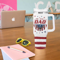 Dad Gifts From Kids Tumbler With Handle Five Star Dad Fathers Day American Flag