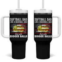 Softball Dad Gifts Tumbler With Handle Like A Baseball Dad But With Bigger Balls Funny Fathers Day