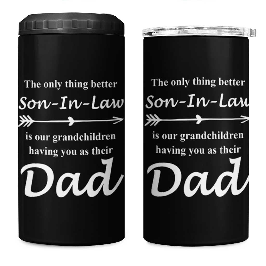 Son In Law Gifts 4 in 1 Can Cooler Tumbler Our Grandchildren Having You As Dad SIL Fathers Day Gift From MIL