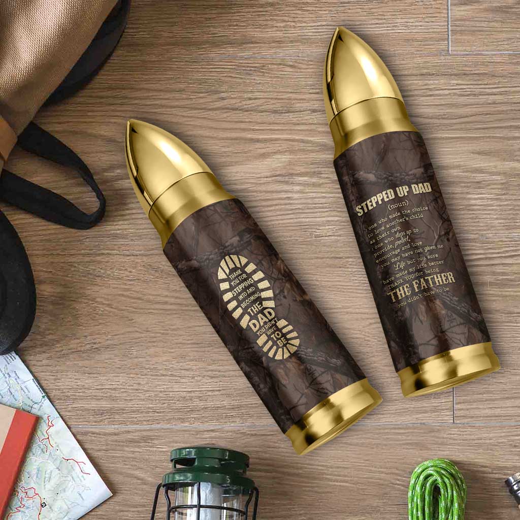 Bonus Dad Gifts Bullet Tumbler Stepdad Stepped Up Dads Daddy Fathers Day Presents Camo - Wonder Print Shop