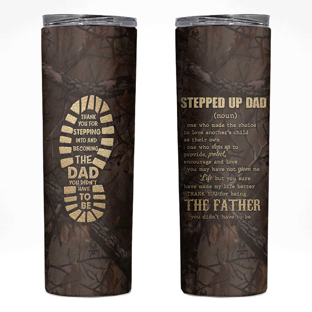 Bonus Dad Gifts Skinny Tumbler Stepdad Stepped Up Dads Daddy Fathers Day Presents Camo - Wonder Print Shop