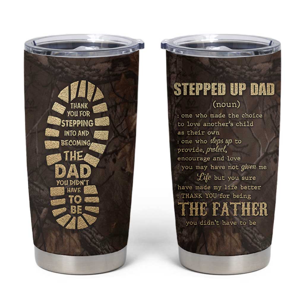 Bonus Dad Gifts Tumbler Cup Stepdad Stepped Up Dads Daddy Fathers Day Presents Camo - Wonder Print Shop