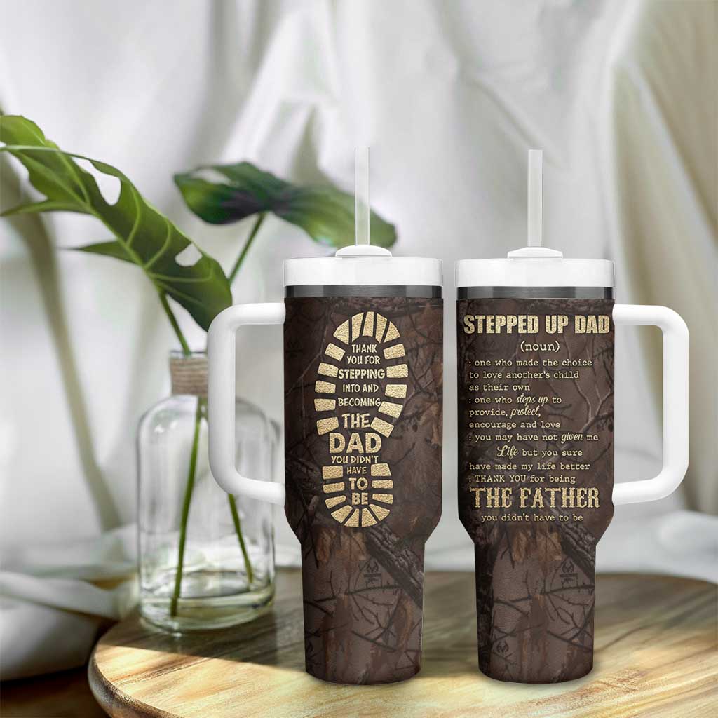 Bonus Dad Gifts Tumbler With Handle Stepdad Stepped Up Dads Daddy Fathers Day Presents Camo - Wonder Print Shop