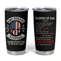 One Badass Stepdad Tumbler Cup Best Effin Bonus Dad Gifts Stepped Up Dads US Flag Skull - Wonder Print Shop