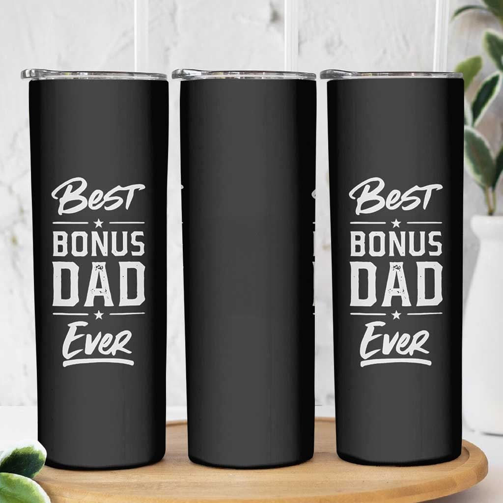 Best Bonus Dad Ever Skinny Tumbler Stepdad Stepped Up Dads Daddy Fathers Day Presents - Wonder Print Shop