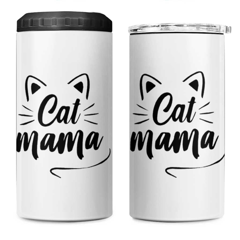 Cat Mama 4 in 1 Can Cooler Tumbler Cat Lover Gifts For Women