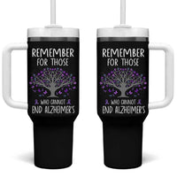 Alzheimer's Awareness Tumbler With Handle Remember For Those Who Cannot Support Alzheimer
