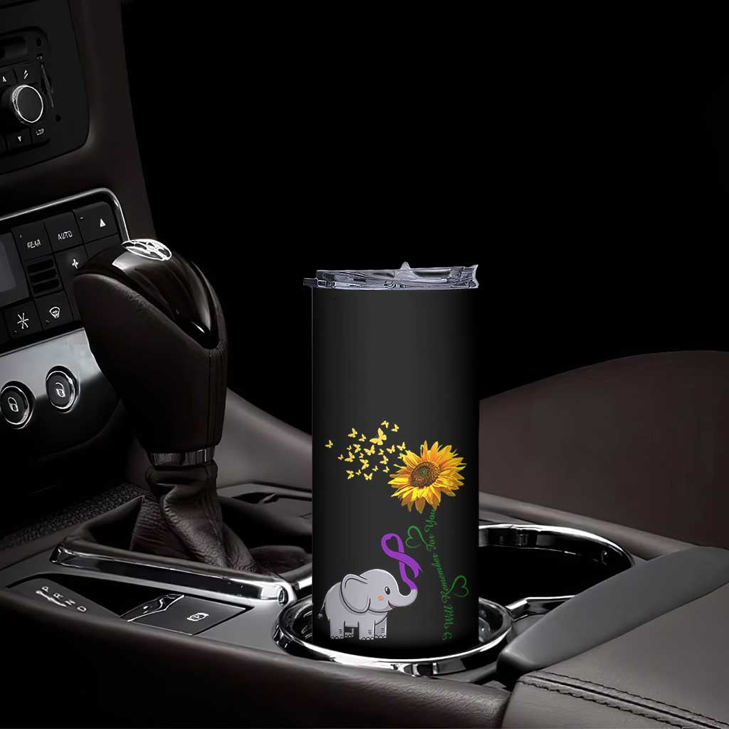 Alzheimer's Awareness Skinny Tumbler I Will Remember For You Support Alzheimer