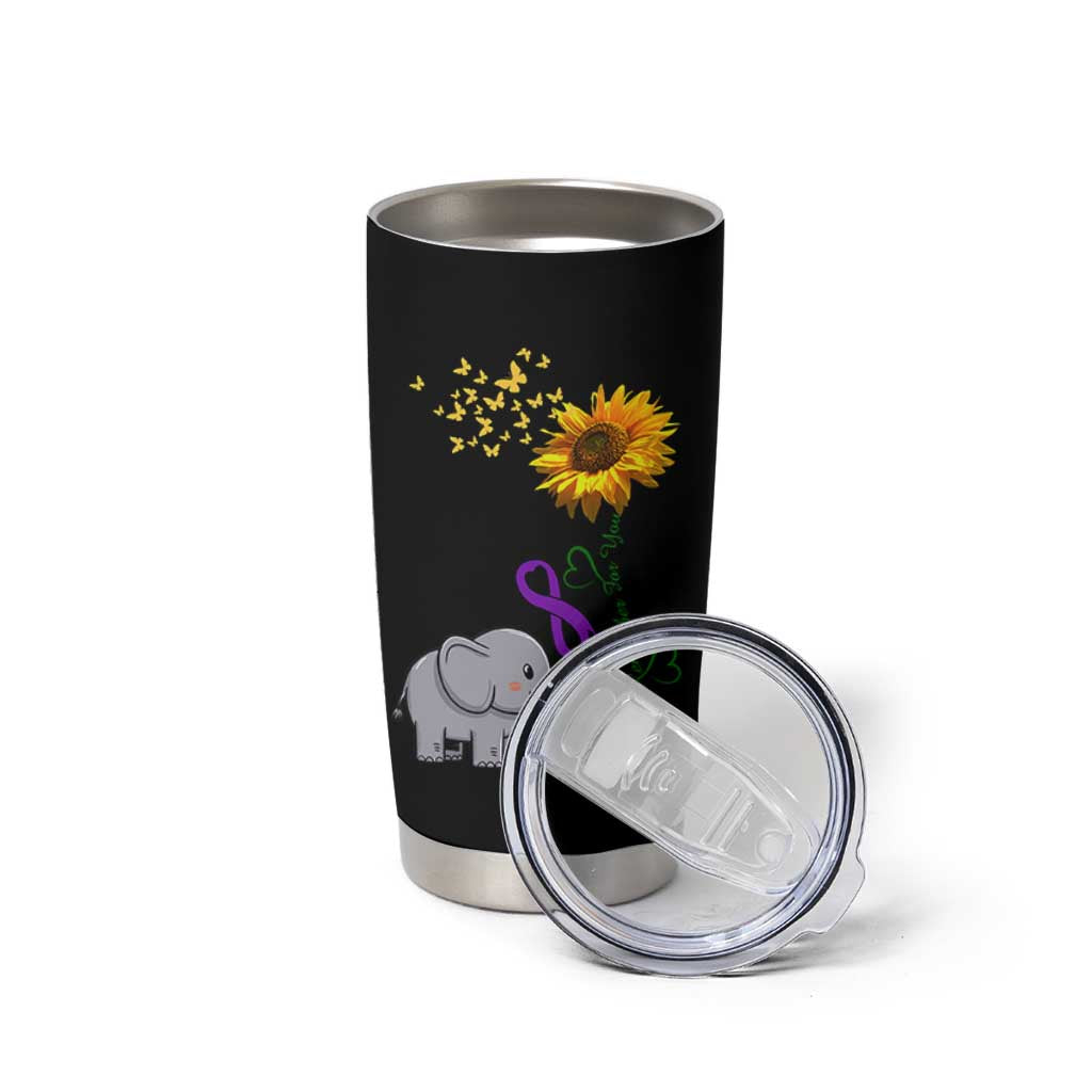 Alzheimer's Awareness Tumbler Cup I Will Remember For You Support Alzheimer