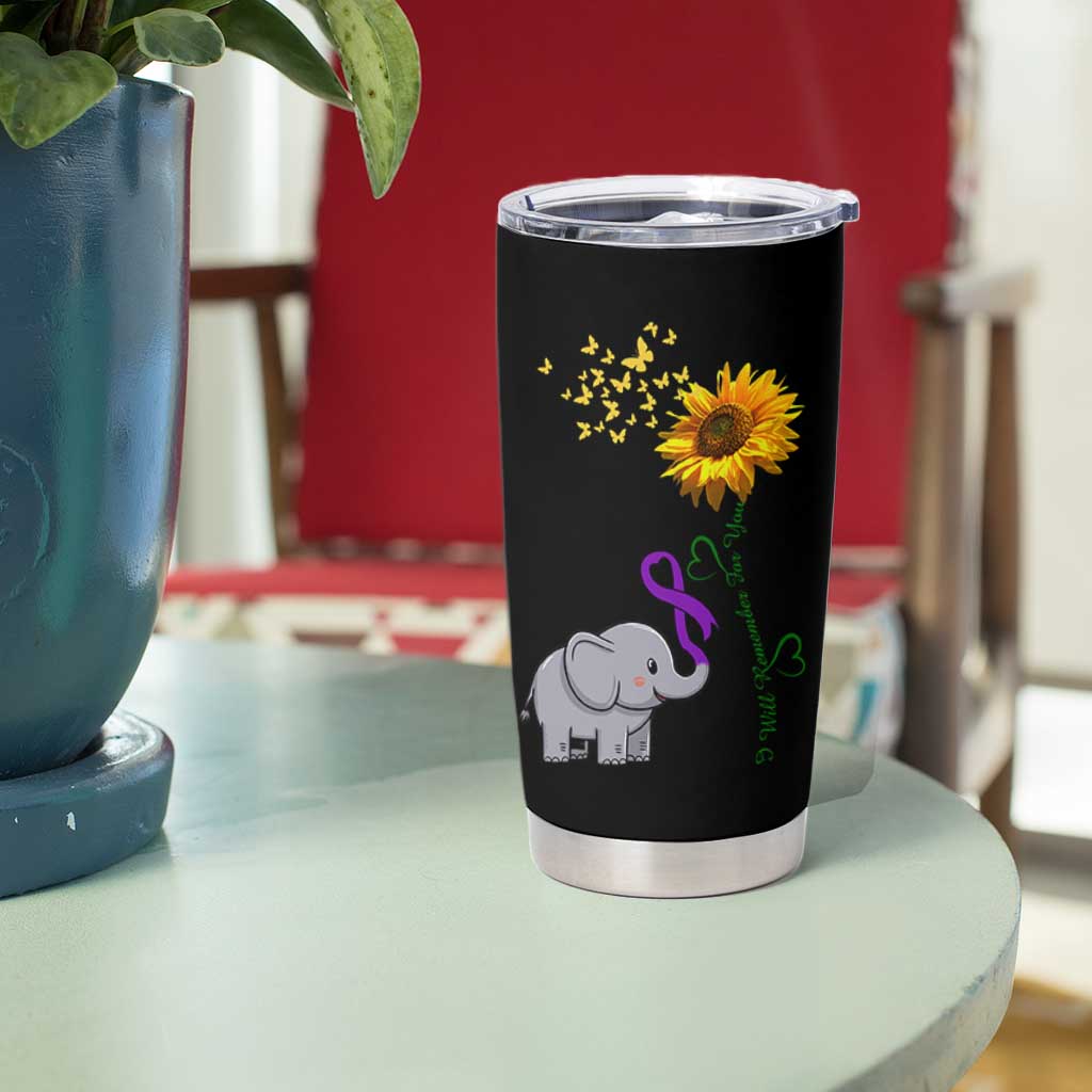 Alzheimer's Awareness Tumbler Cup I Will Remember For You Support Alzheimer